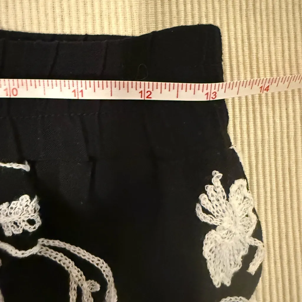 LIV Los Angeles Black Embroidered Palazzo Pants Wide Leg Boho Festival S - Image 6