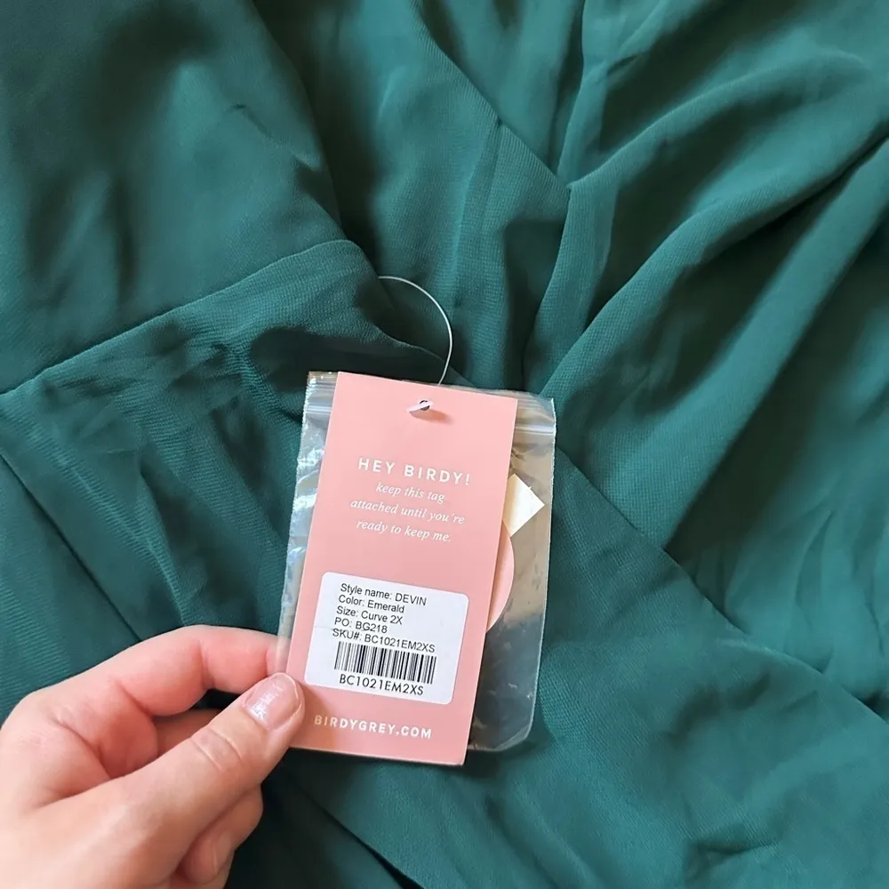 BIRDY GREY Devin Convertible Chiffon Dress In Emerald - Image 7