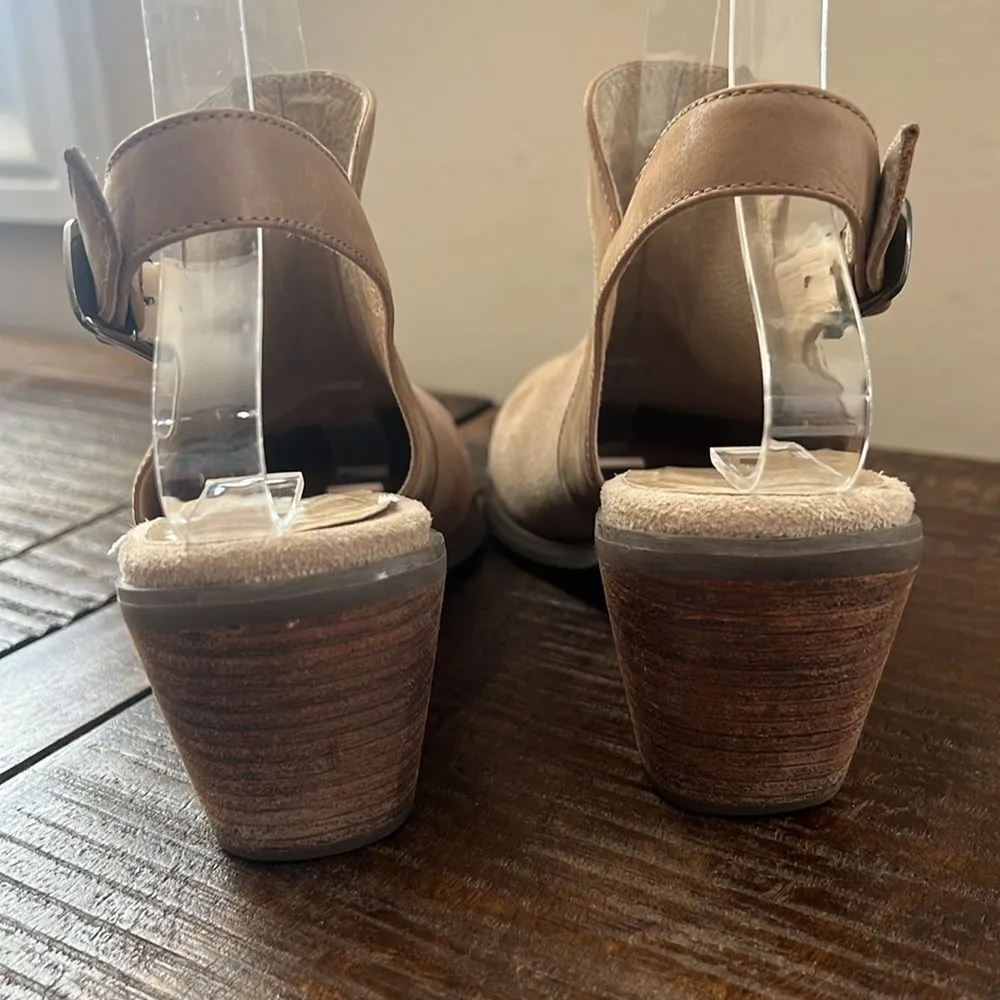 Chocolate Blu Abis Leather Cut Out Boot Slingback Size 8 - Image 6