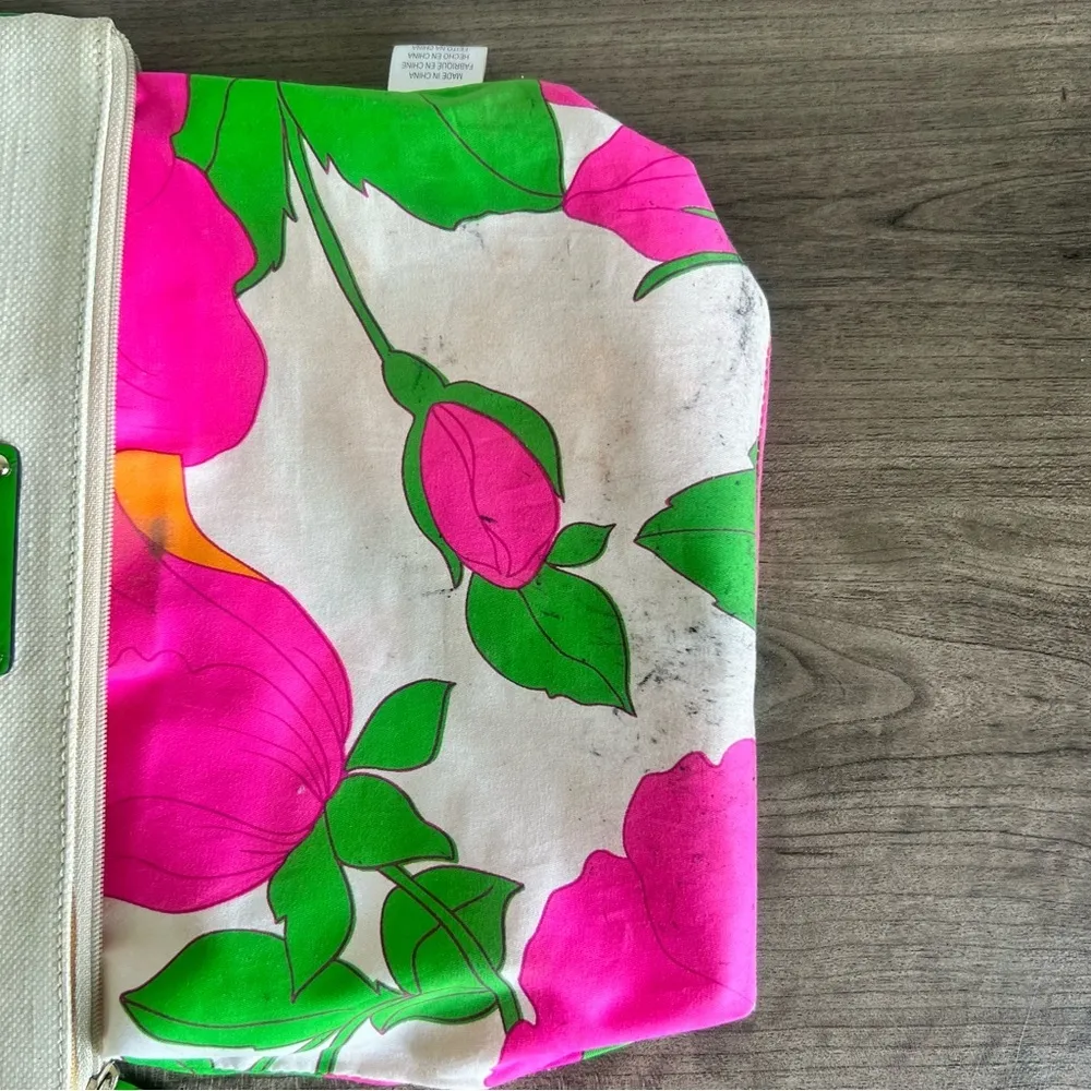 Kate Spade New York Cream and Green Canvas Cosmetic Clutch SKU#24793 - Image 6