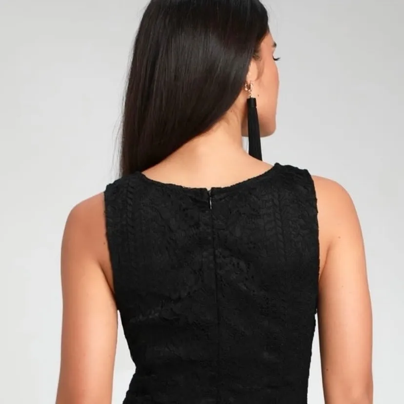 Lulus Thinking of You Black Lace Cocktail Sleeveless Shift Dress S NWT - Image 10