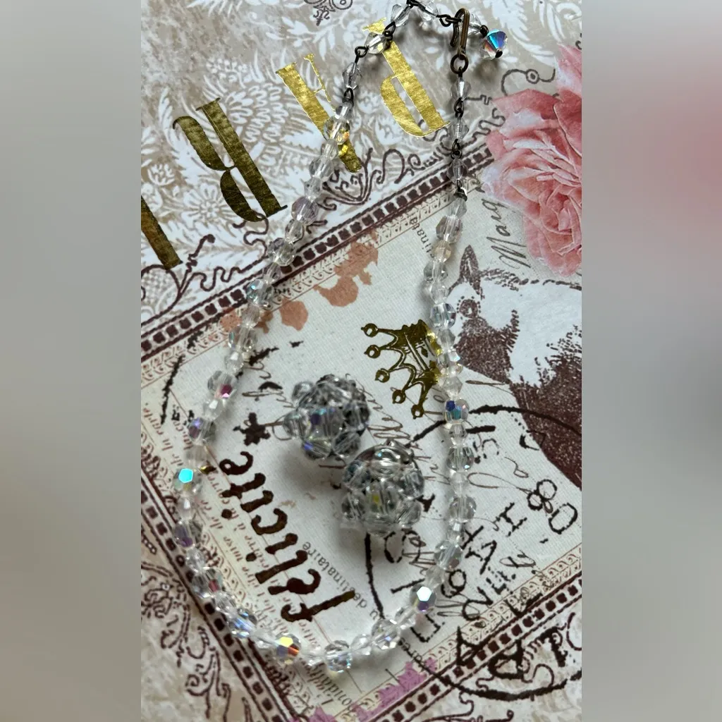 Vintage AB Crystal and clip - Image 2