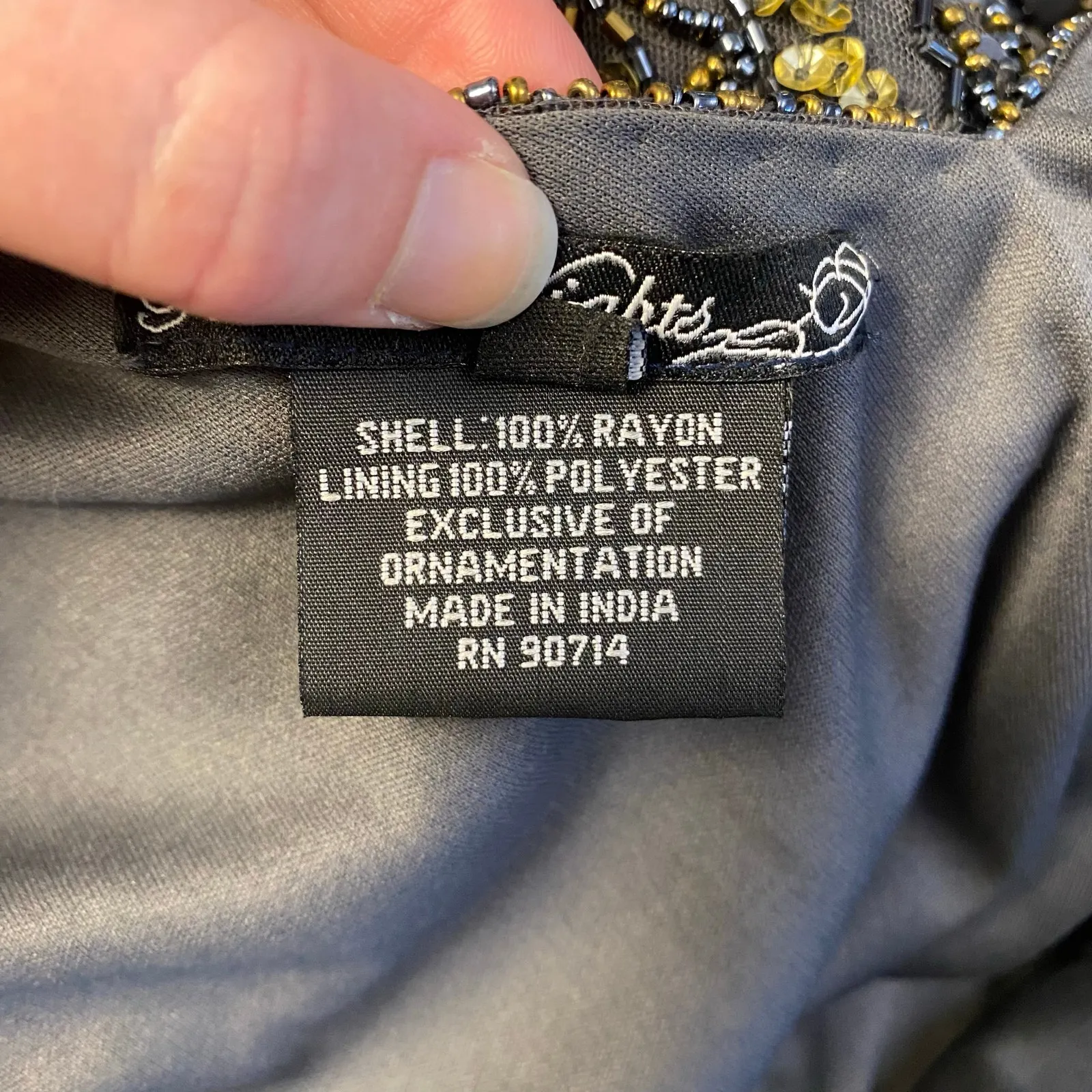 Pisarro Nights Vintage Gray Beaded‎ Mini Cocktail Prom Dress Size 8 - Image 11