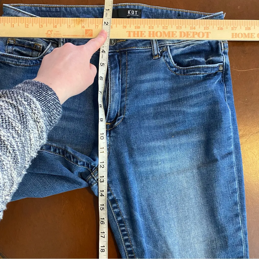 KUT High Rise Stevie Straight Leg‎ in Dark Wash minimalist size 10 - Image 5