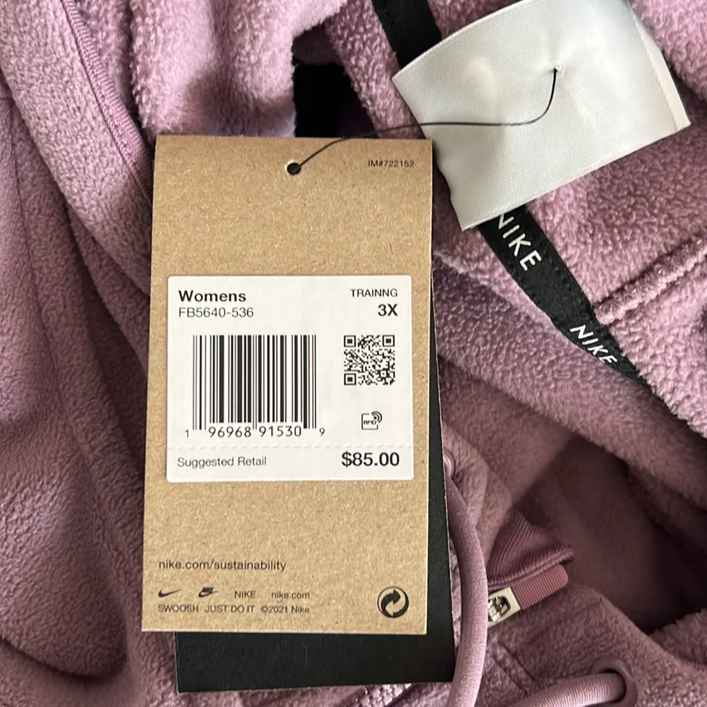 Nike Therma-FIT One Oversized Full-Zip Fleece Hoodie, Plus Size 3X New w/Tag - Image 10