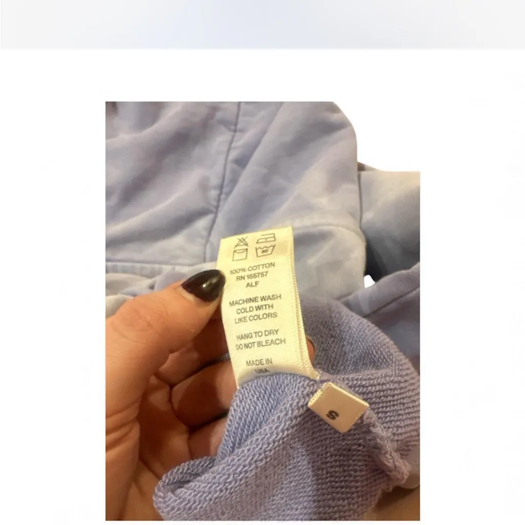 Madhappy Cropped Hoodie Small Lavender Purple Light Blue Long Sleeved - Image 4