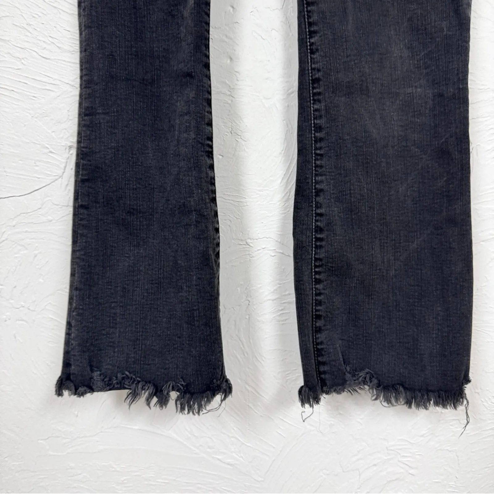 Madewell Black Cali Demi Boot Jeans Womens 25 Bootcut Denim Raw Hem Classic - Image 2