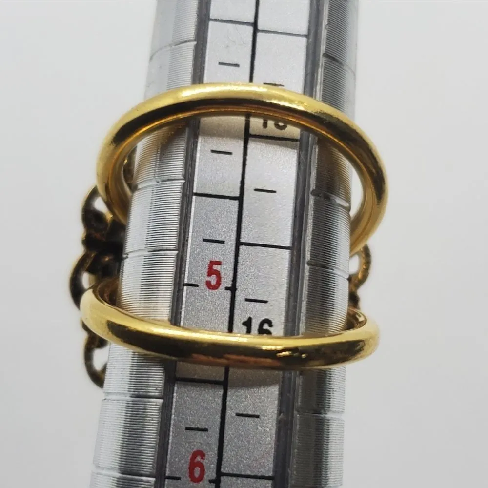 Vintage Gold, Green, & White Ring Gold - Image 6