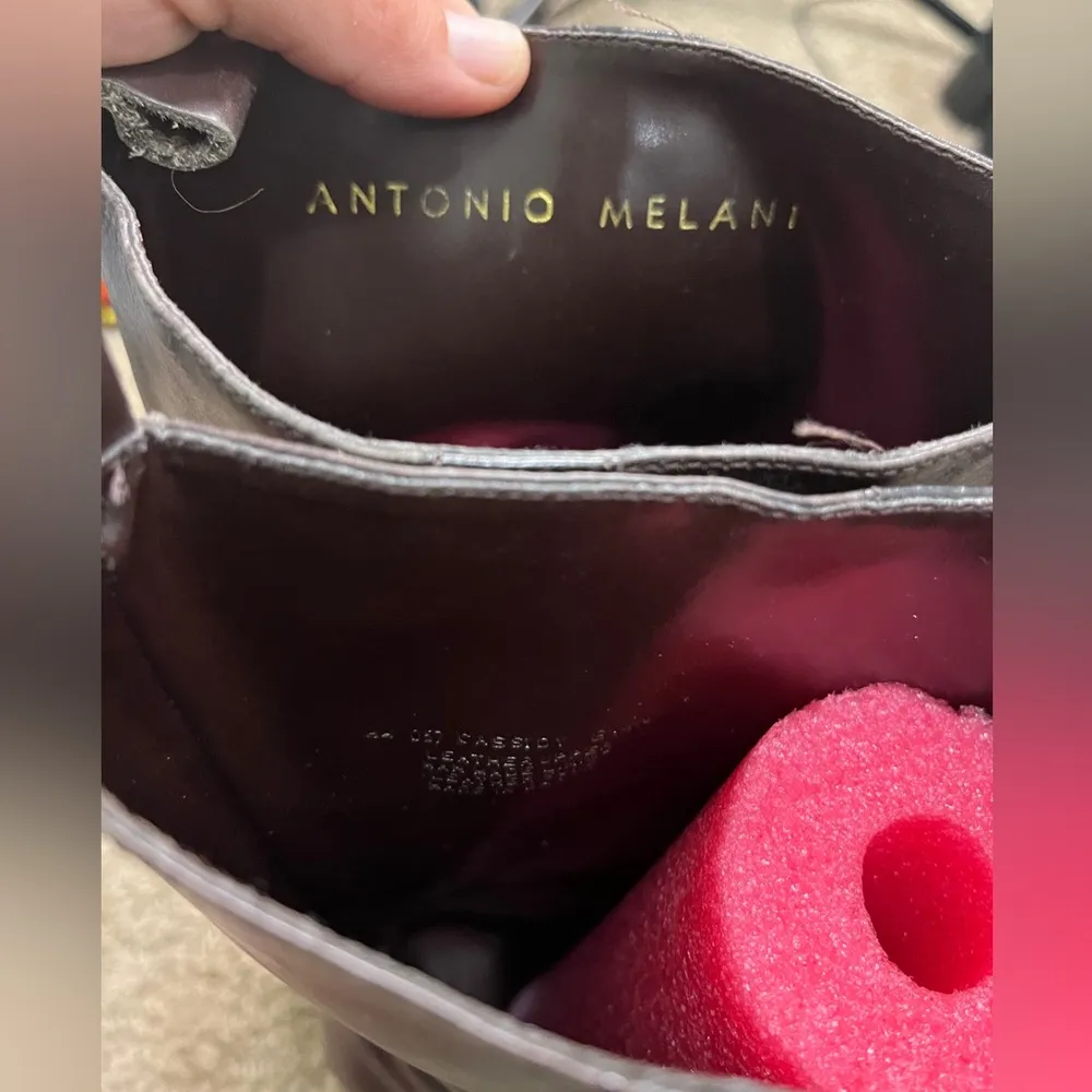 Antonio Melani  Floral Embossed Leather Square Toe Cowboy Heeled Boots Size 8.5 - Image 9