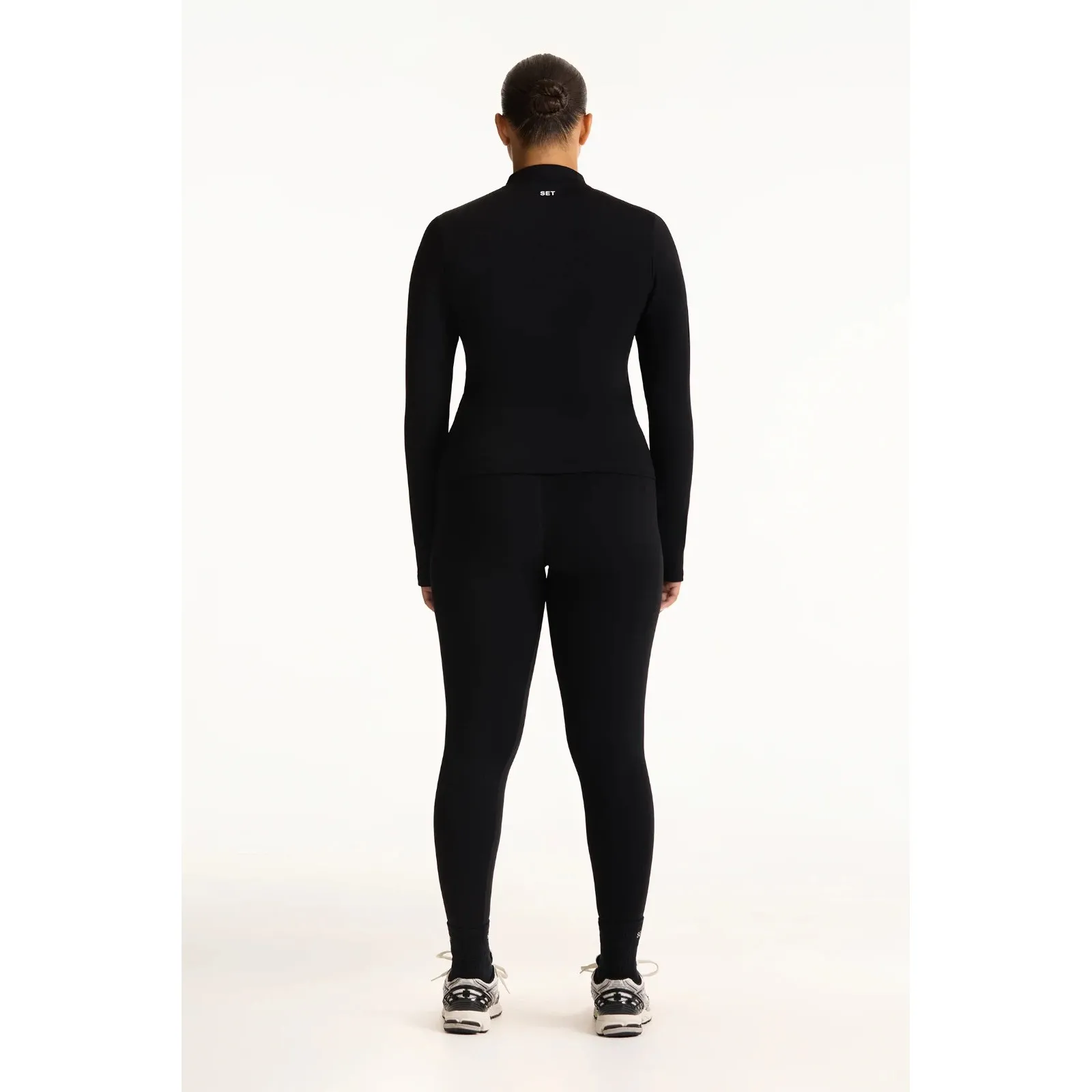 Set Active Black Sportbody Sporty Warm Up Full Zip Athletic Jacket Size Medium - Image 2