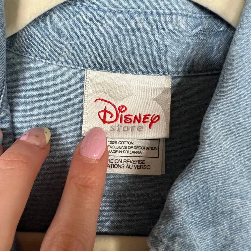 Vintage Disney Mickey & Minnie Mouse Midi Length Denim Button Up Shirt Dress - Image 5