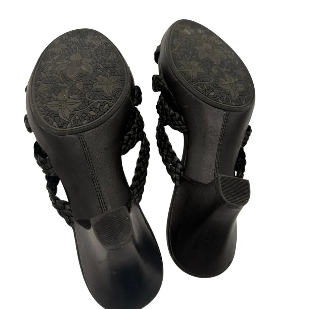 Sofft Black Basket Weave Slip On Heels Size 7.5 - Image 7