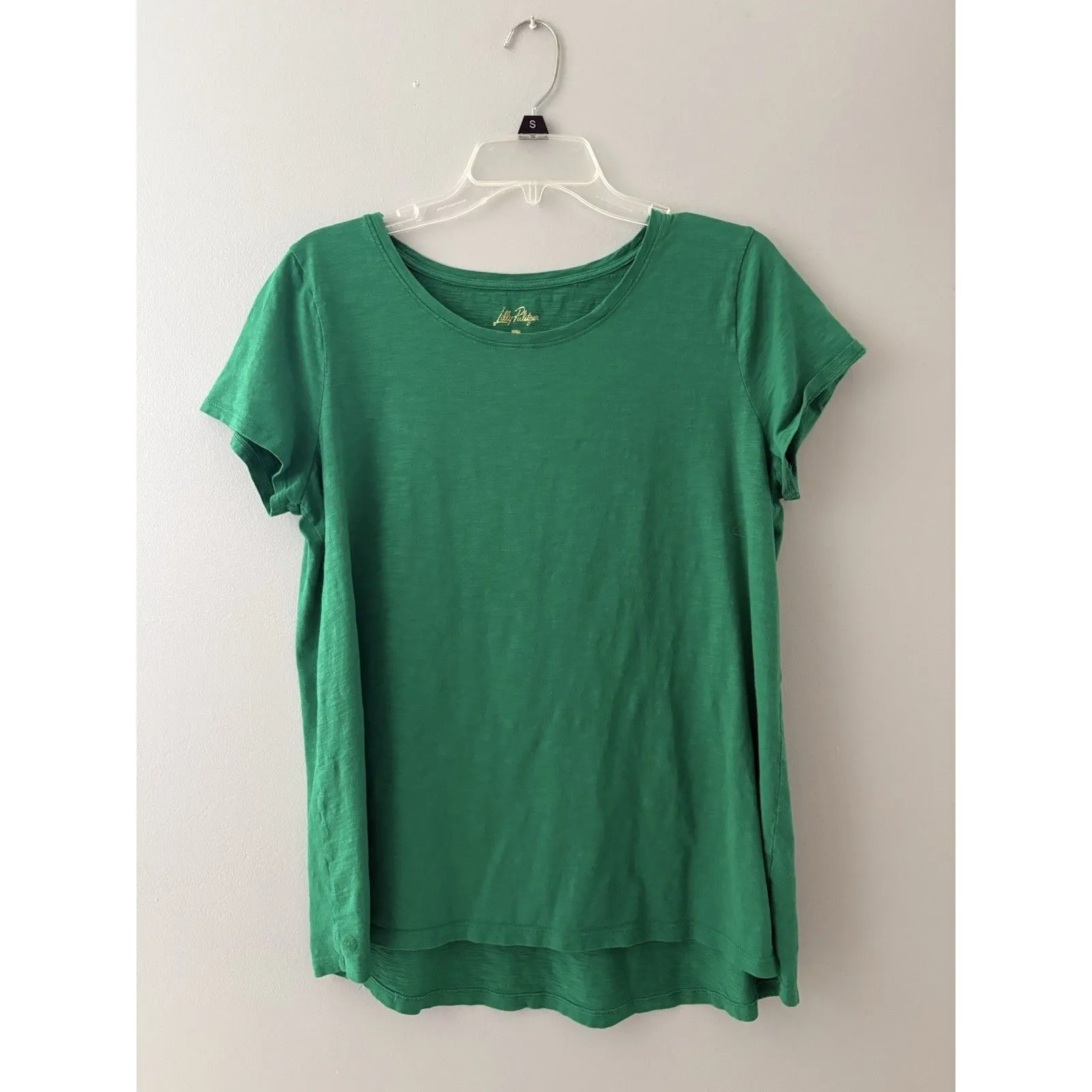 Lilly Pulitzer Etta Scoop Neck Top Size L Green Pima Cotton 004651 - Image 14