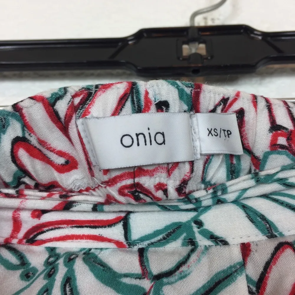 Onia Mila Wide Leg Palazzo Leaf Print Boho Pants - Image 6