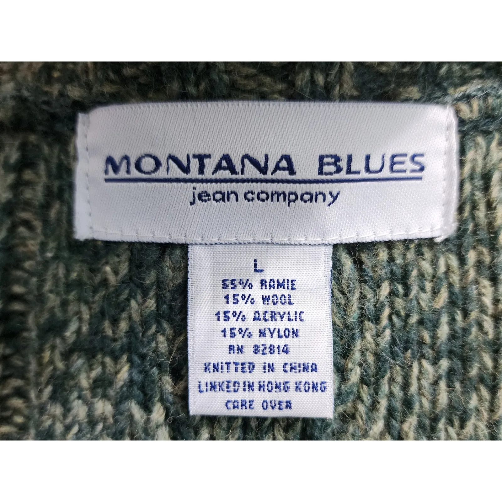 Montana Blues Womens Cable Knit Zip Up Cardigan Sweater Olive Green L Size L - Image 3