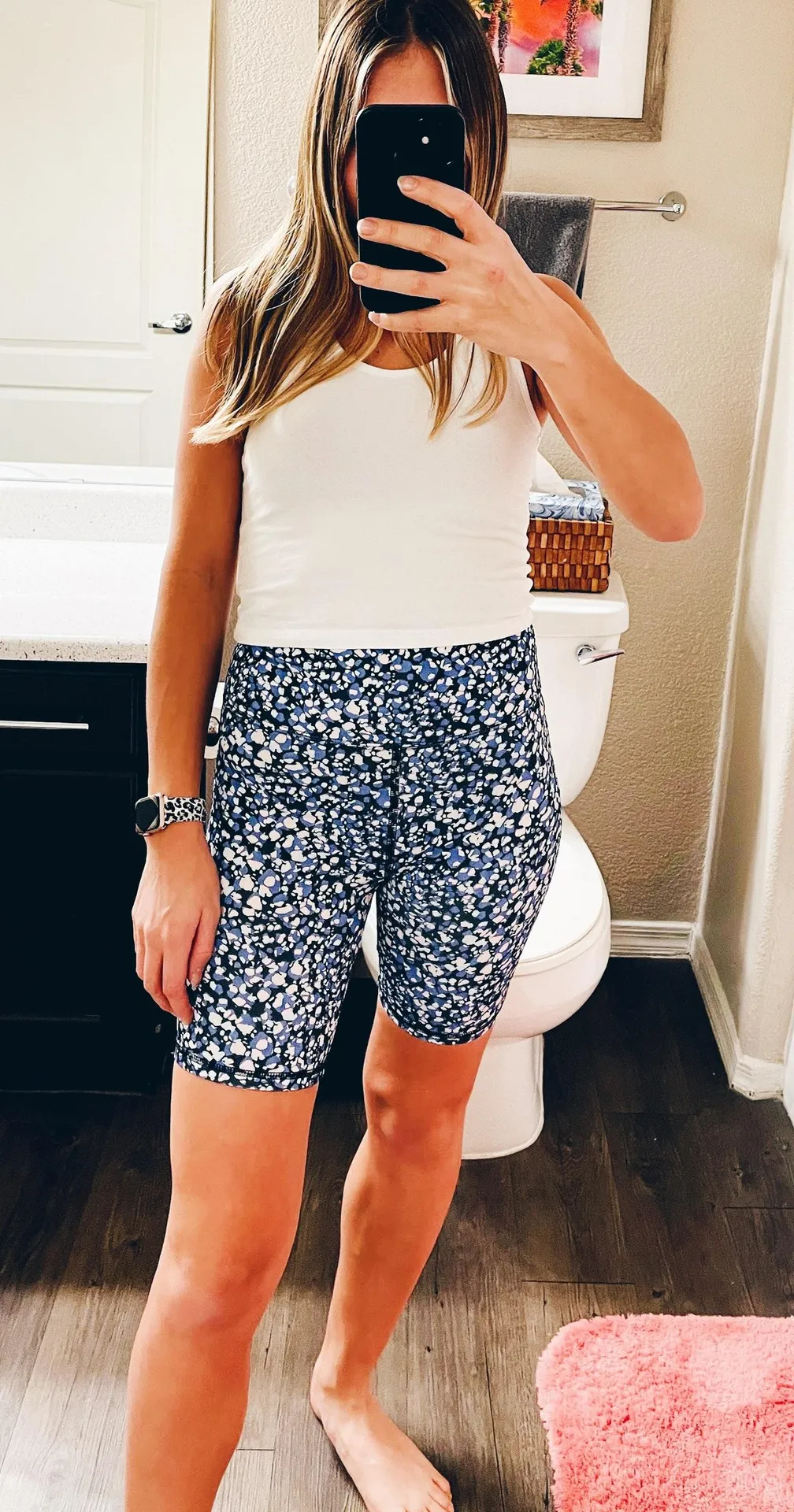 Forever 21 Blue Flower Biker Shorts - Image 4