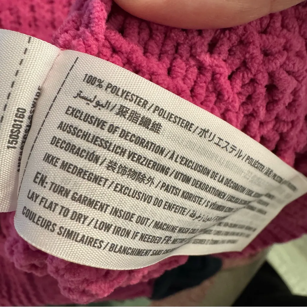 Hot Pink Abercrombie and Fitch Chenille Mock Neck Sweater Medium - Image 5