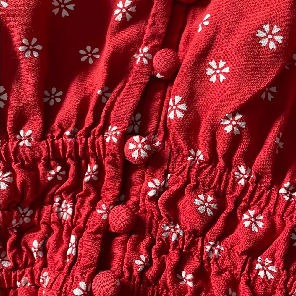 Madewell Red Floral Mini Dress - Image 4