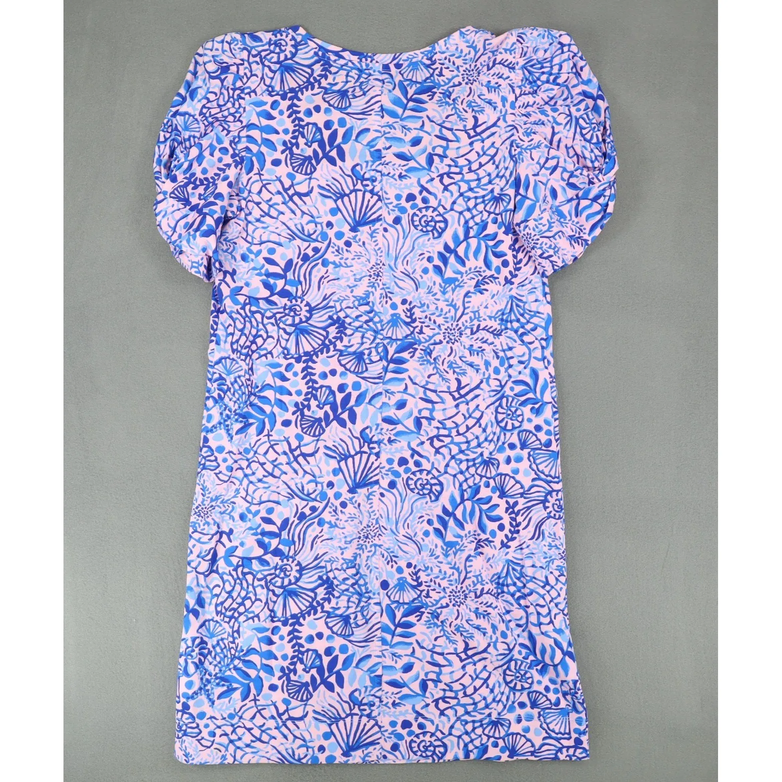 Lilly Pulitzer Haydn Short Sleeve Dress Calla Lilly Pink High Tides Size S Blue - Image 4