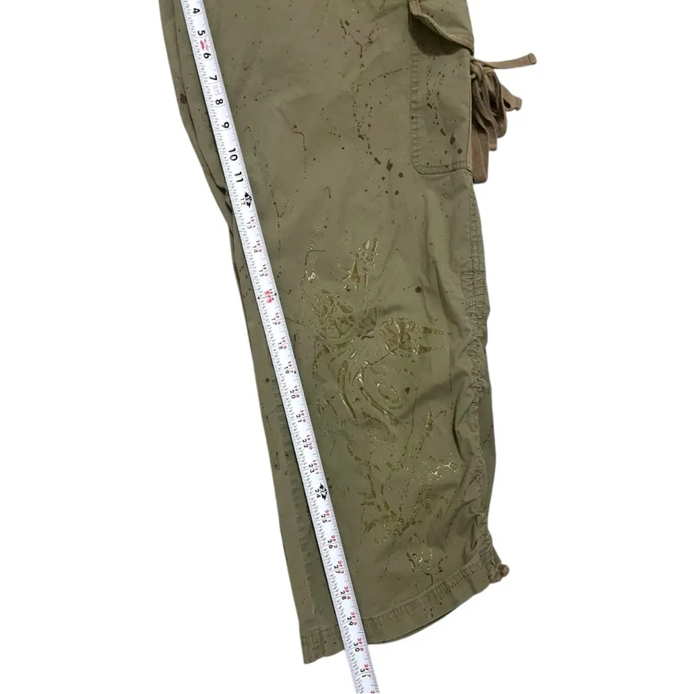 Vintage Y2K Venezia Streetwear‎ Tribal Graphic Splatter Paint Cargo Pants Tan 20 Size undefined - Image 10