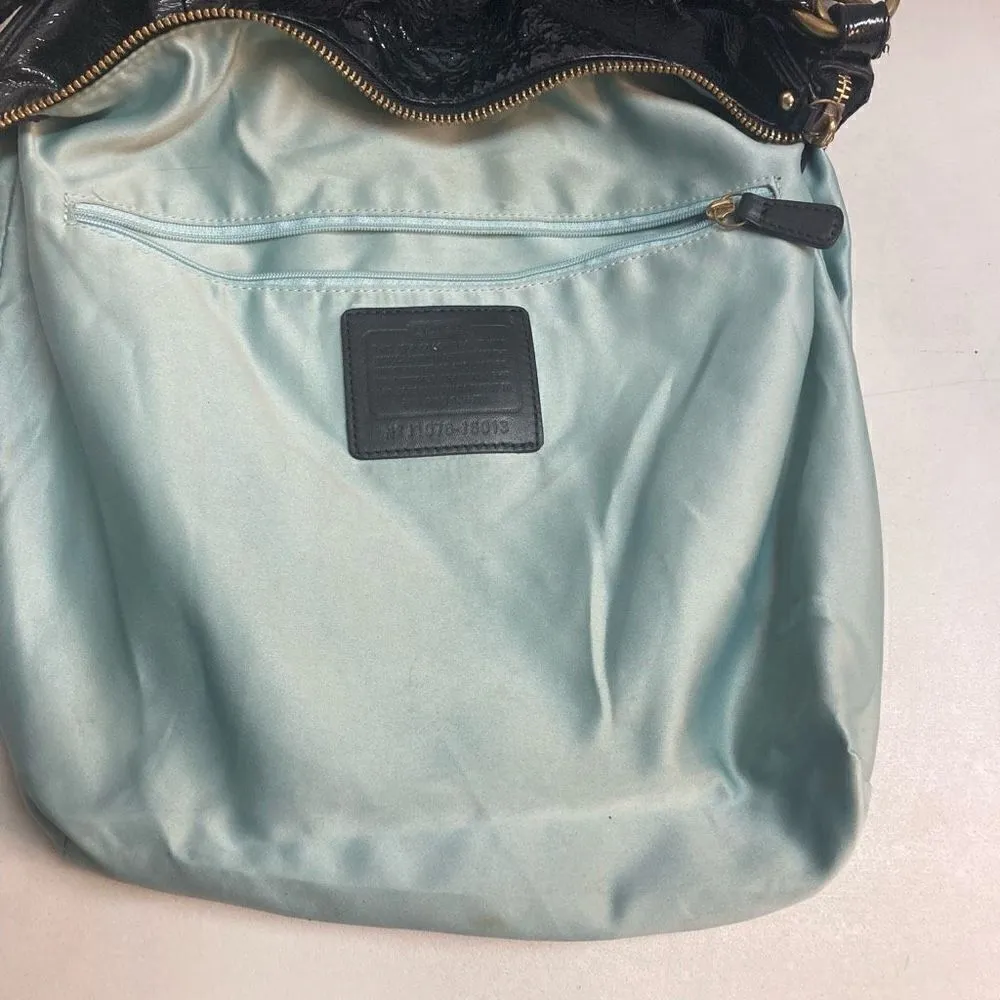 COACH Women’s Kristen Hobo Bag‎ Black Patent Leather 18013 12X13 - Image 11