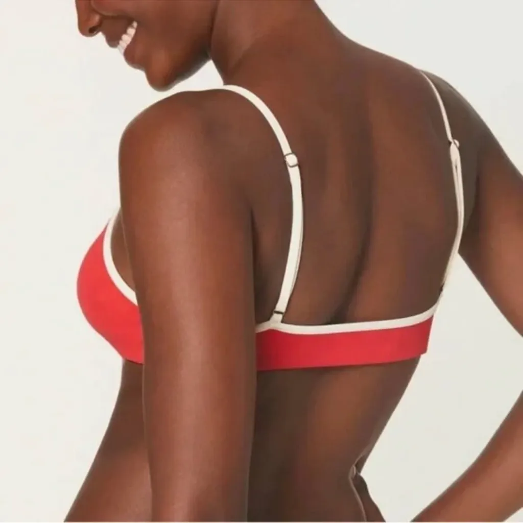 Andie Swim the Bells Bikini Top‎ NWT size XL Poppy Red Piped Swimsuit - Image 2