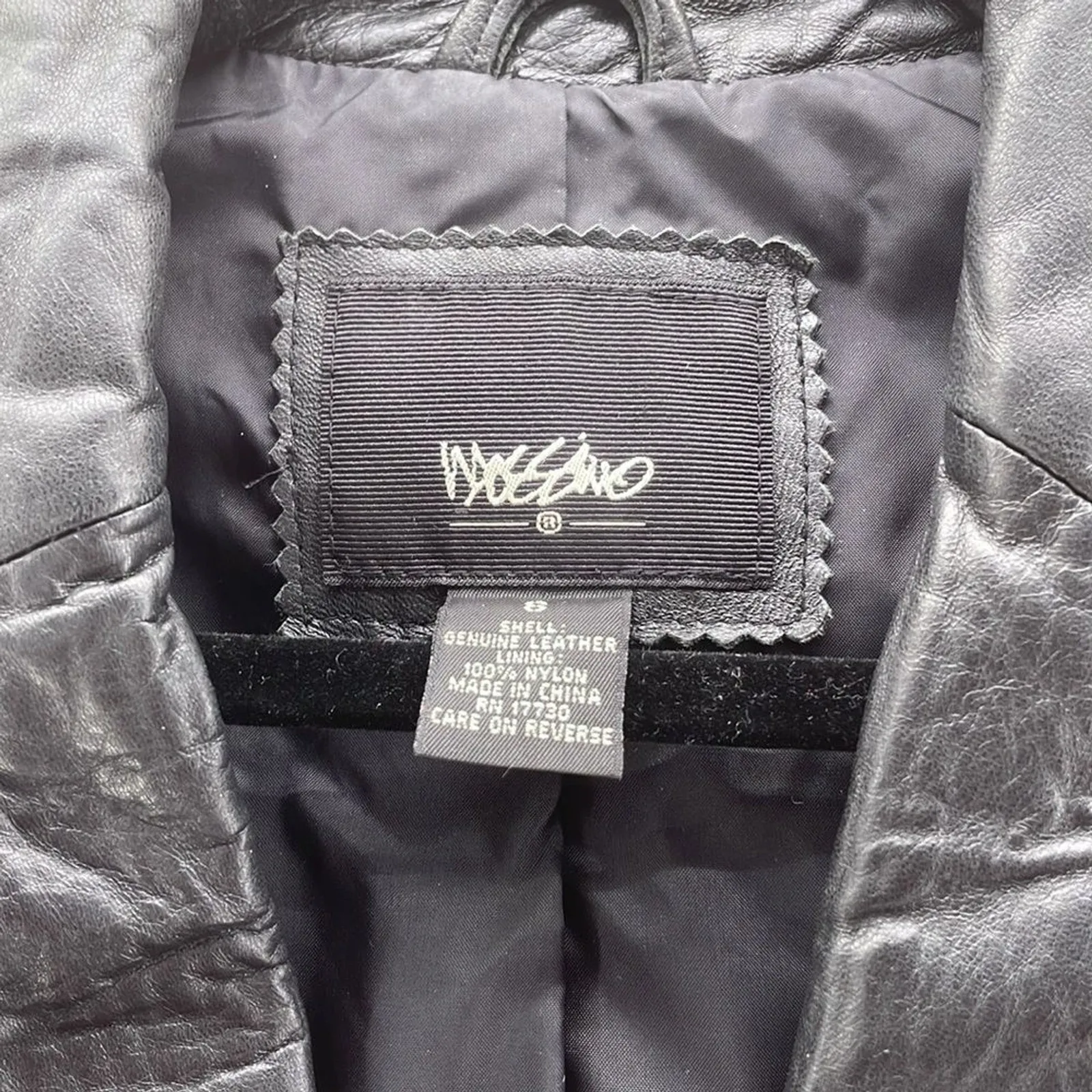 Vintage Mossimo Womens‎ Blazer Jacket Size Small Leather Baddie Grunge Edgy Punk Black - Image 3