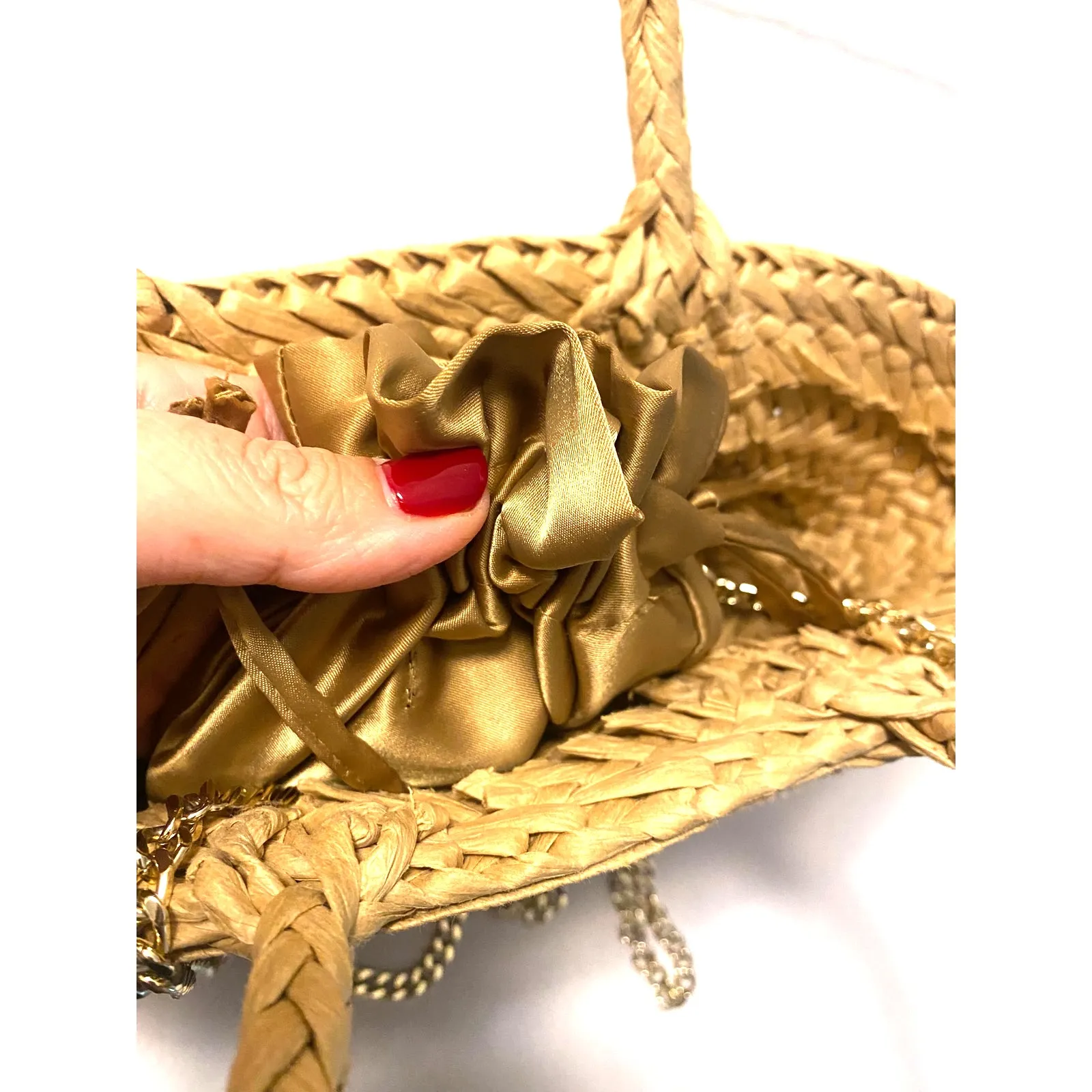 NWOT Zara mini woven beaded fringe bag - Image 5