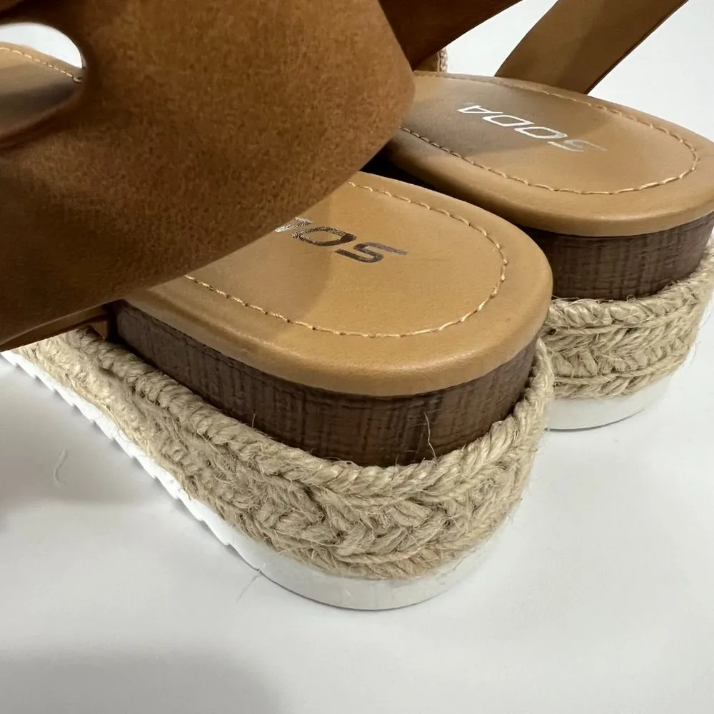 Beige Size 10 New Platform Espadrille Ankle Strap Sandals - Image 11