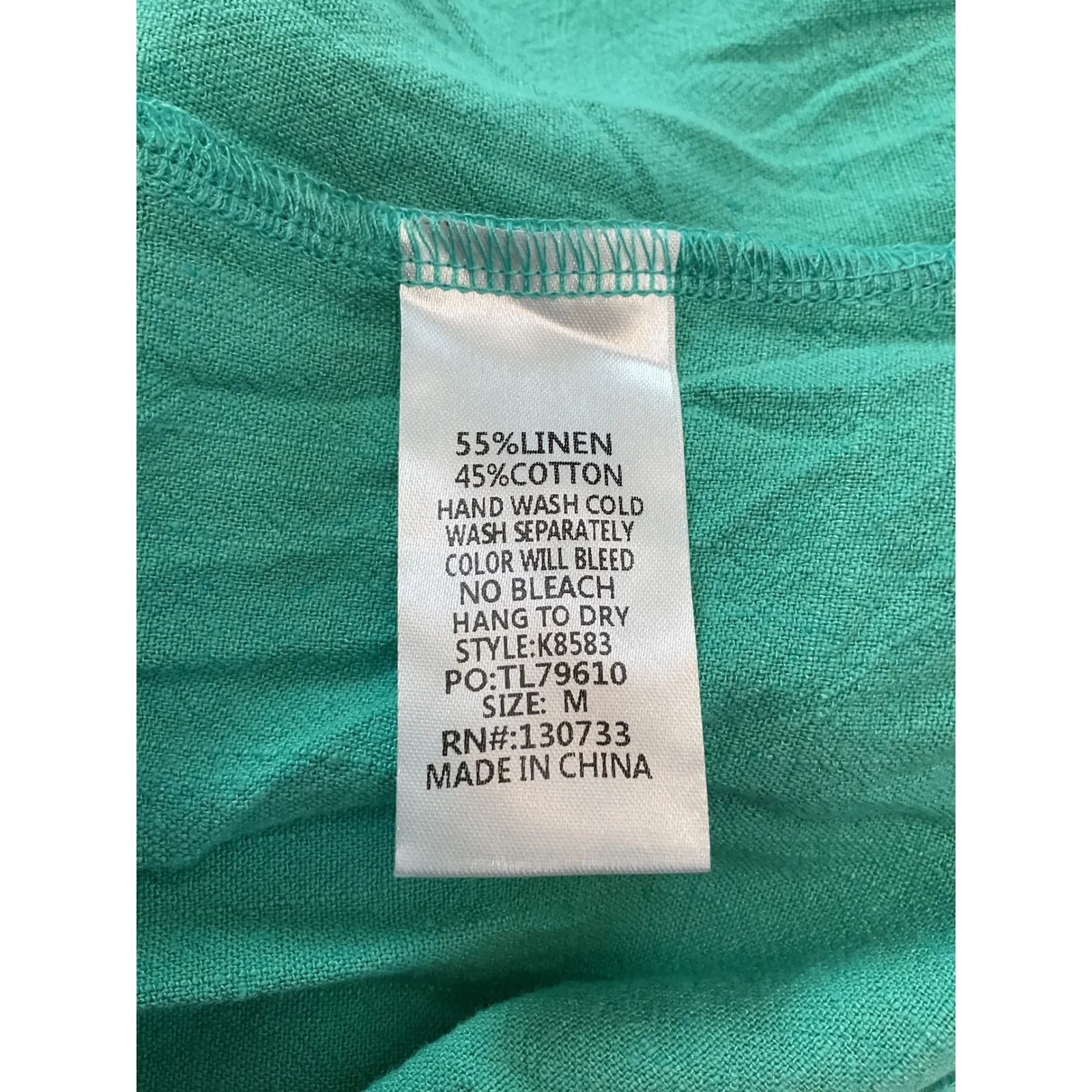 Umgee Green Tiered Frayed Hem V Neck Short Sleeve Casual Dress Size Medium - Image 13