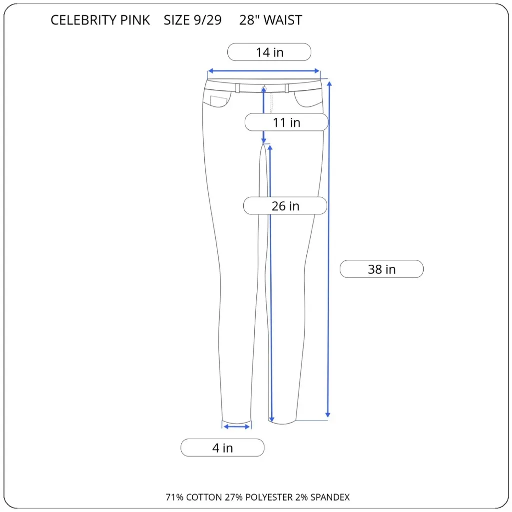 Celebrity Pink Button Fly Black Distressed Jeans Size 9 - Image 10