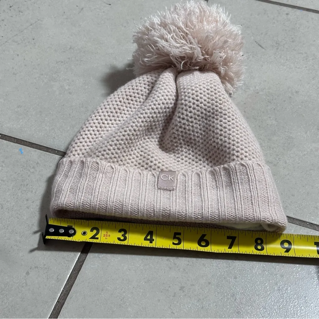 Calvin Klein Pink Blush Pom-Pom Beanie - Image 4
