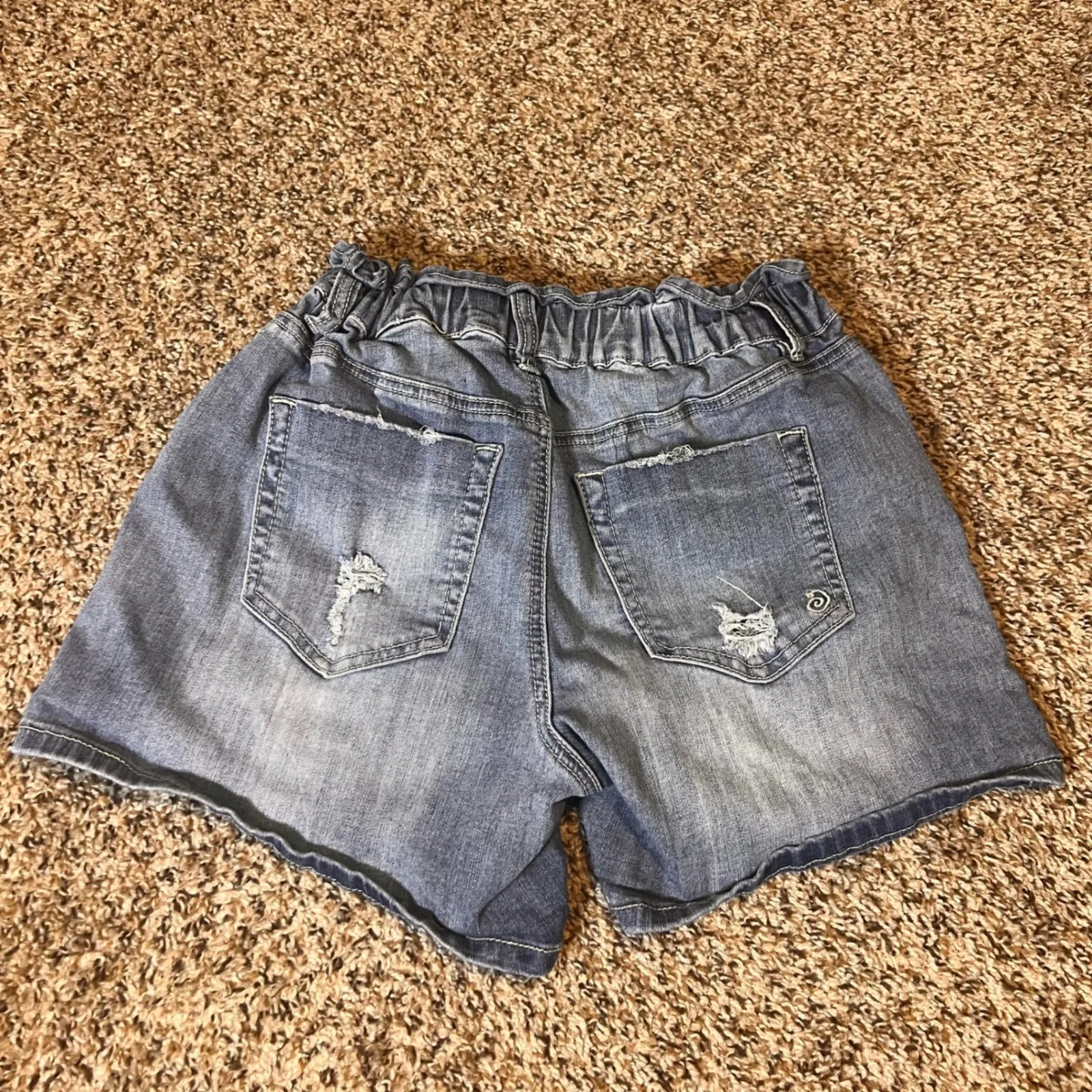 Indigo Rein Denim Shorts Distressed High‎ Waist Casual Blue Size 7 - Image 6