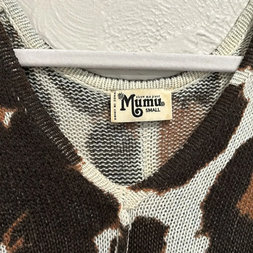 Show Me Your MuMu Oversized Boho Hug Me Sweater Wildcat Size Small - Image 2