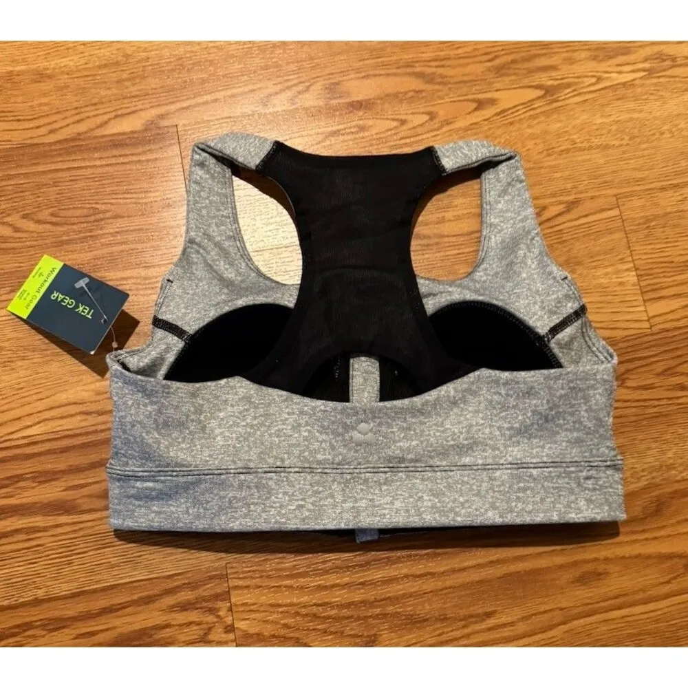 Tek Gear Women Grey H Ultrastretch Front Zip Medium Support Bra Size S New - Image 6