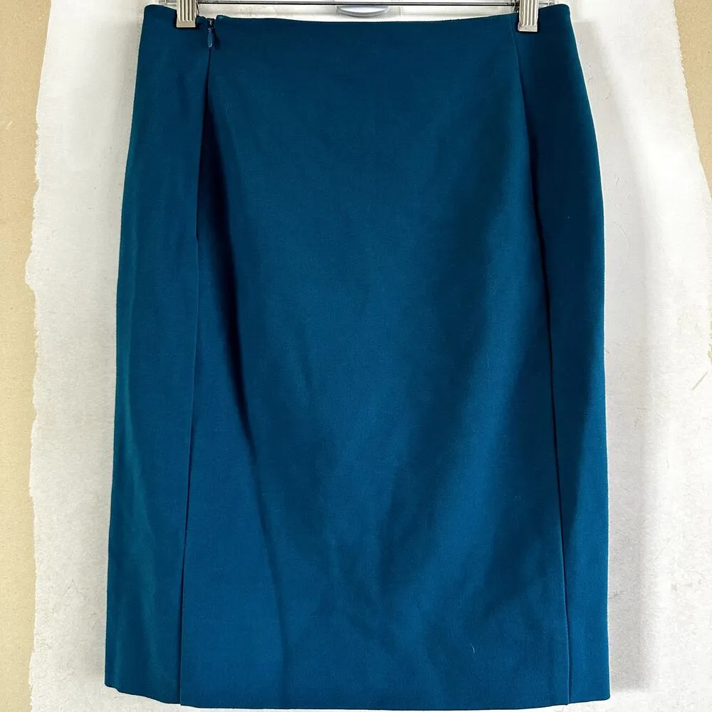 Diane Von Furstenberg New Koto Pencil Skirt Mini Pleated Zip Viscose Blue 8 - Image 7