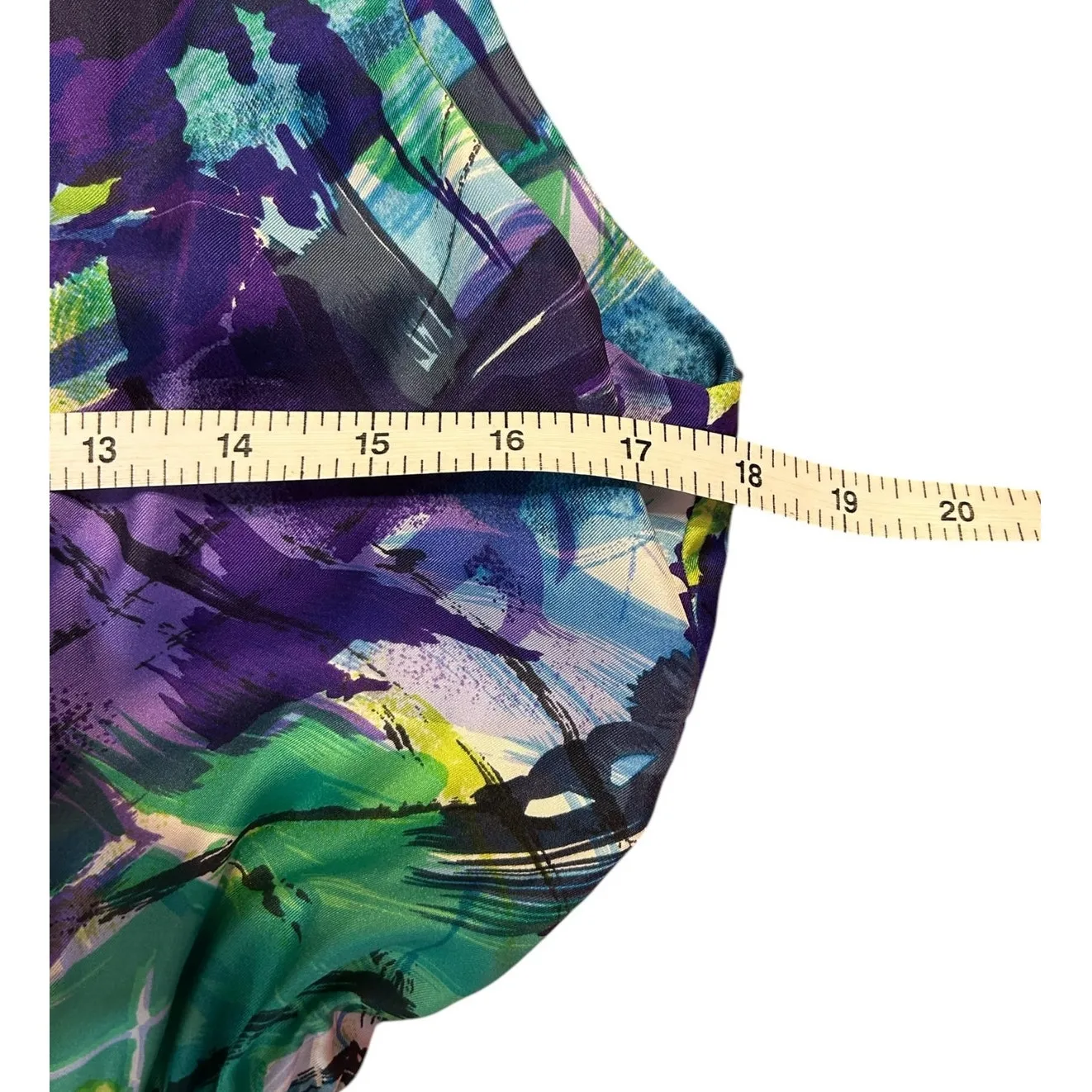 RACHEL PALLY Green Purple Abstract Watercolor 100% Silk Tank Mini Dress SMALL - Image 5