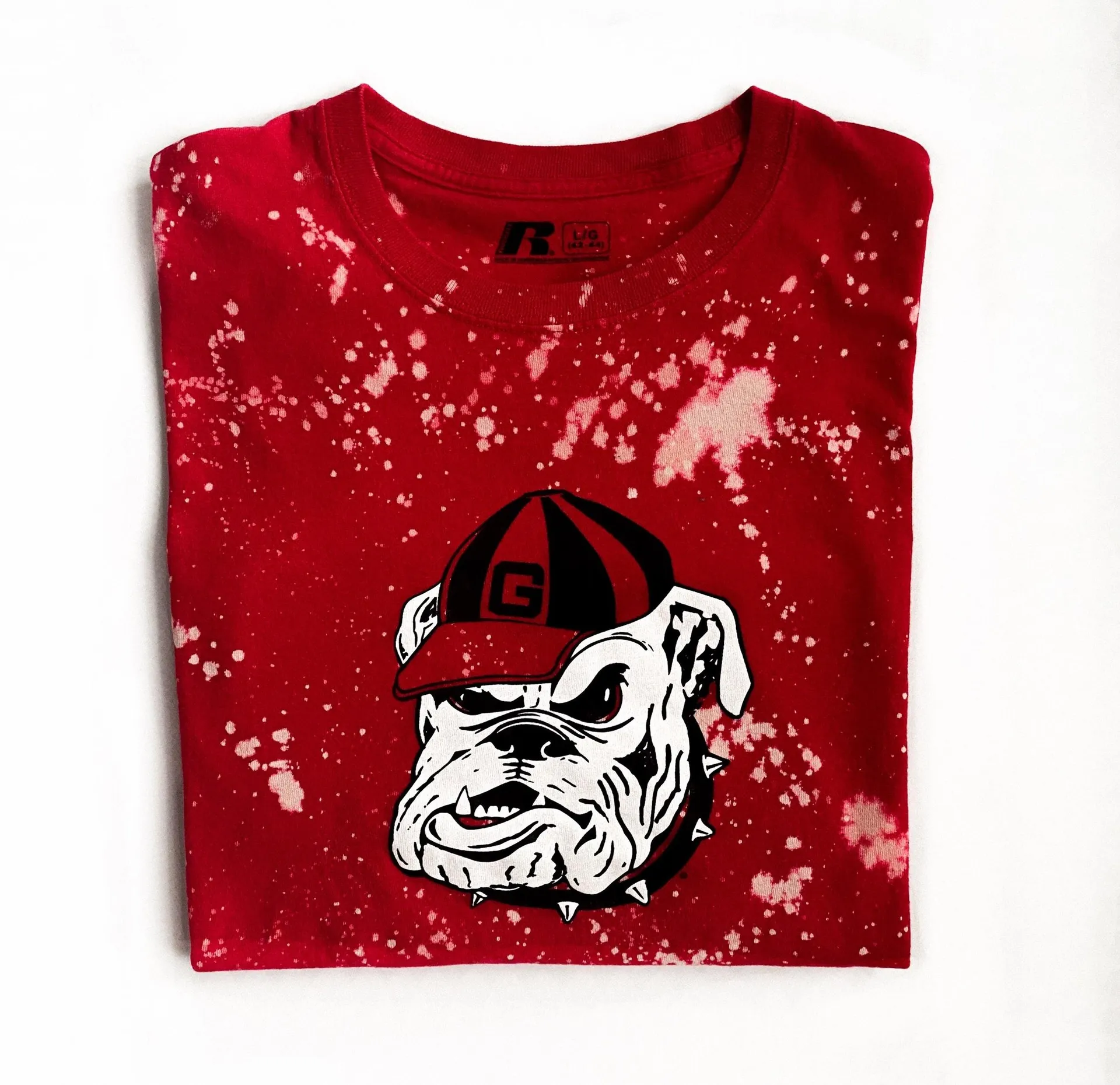 UGA Bleached Tee Red Size L - Image 3
