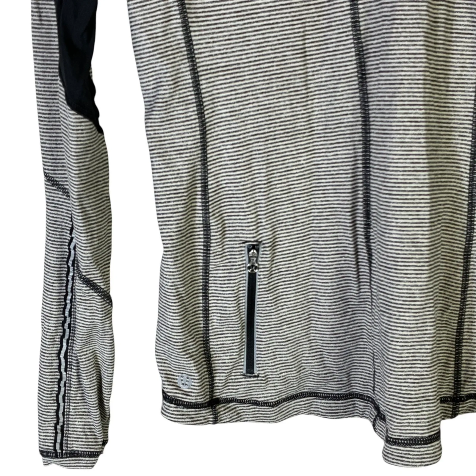 Lululemon Star Runner Long Sleeve Top Womens 10 Tan Striped Athleisure Fitness - Image 6