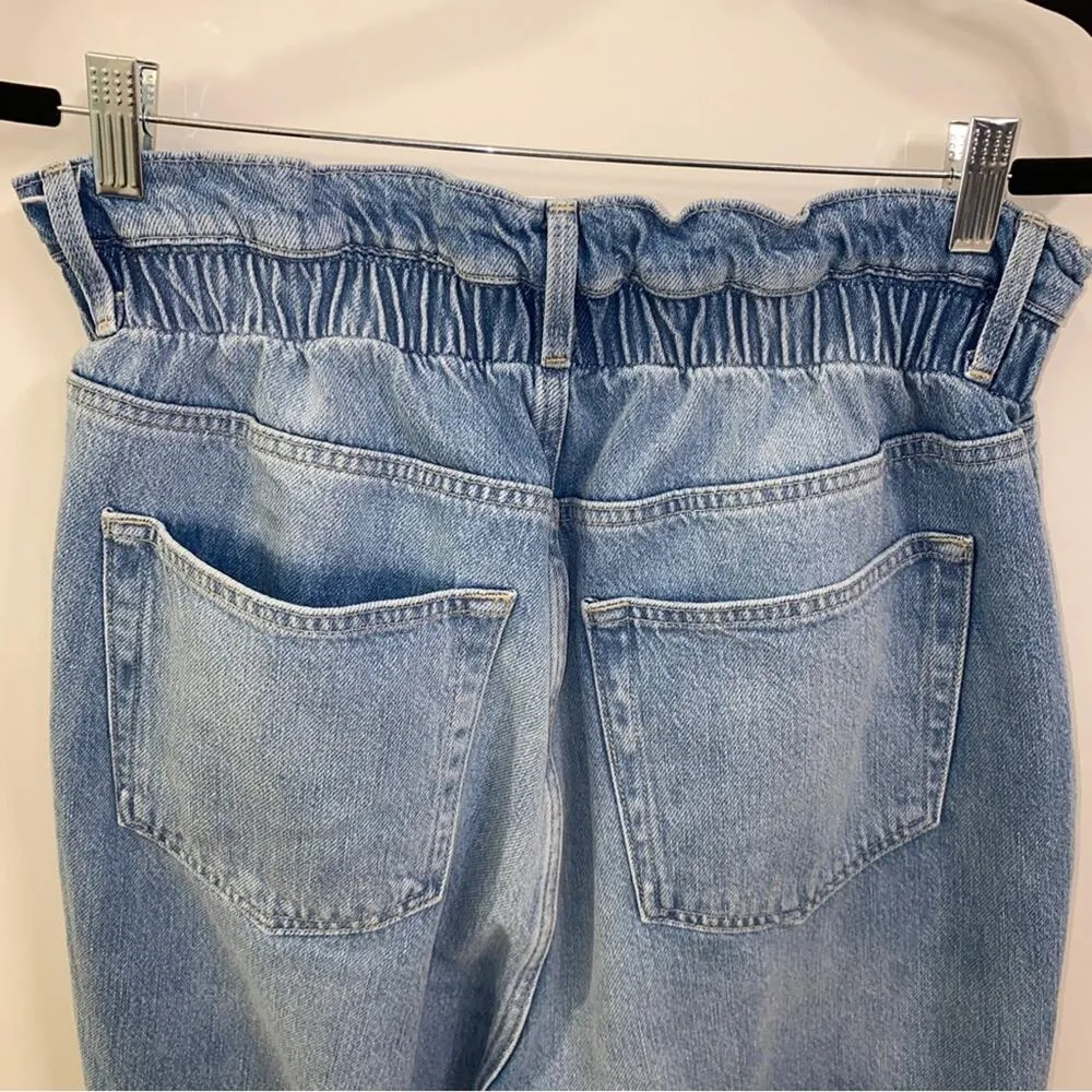 Frame Denim Meridian Paperbag Elastic Waist Straight Leg Jeans Size Large (30) - Image 9