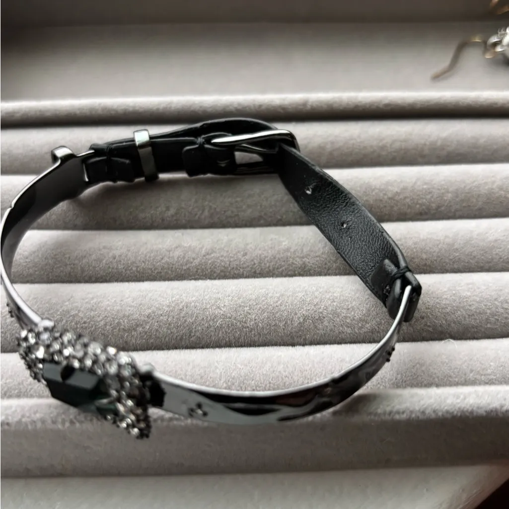 Alexis  Black Watch with Green Gemstone - Image 3