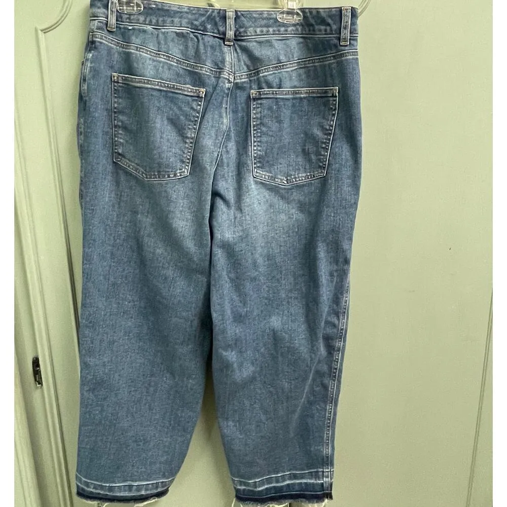 Talbots Size 10 High Waist Straight Ankle Jean Raw Edge Womens Classic Jeans - Image 5