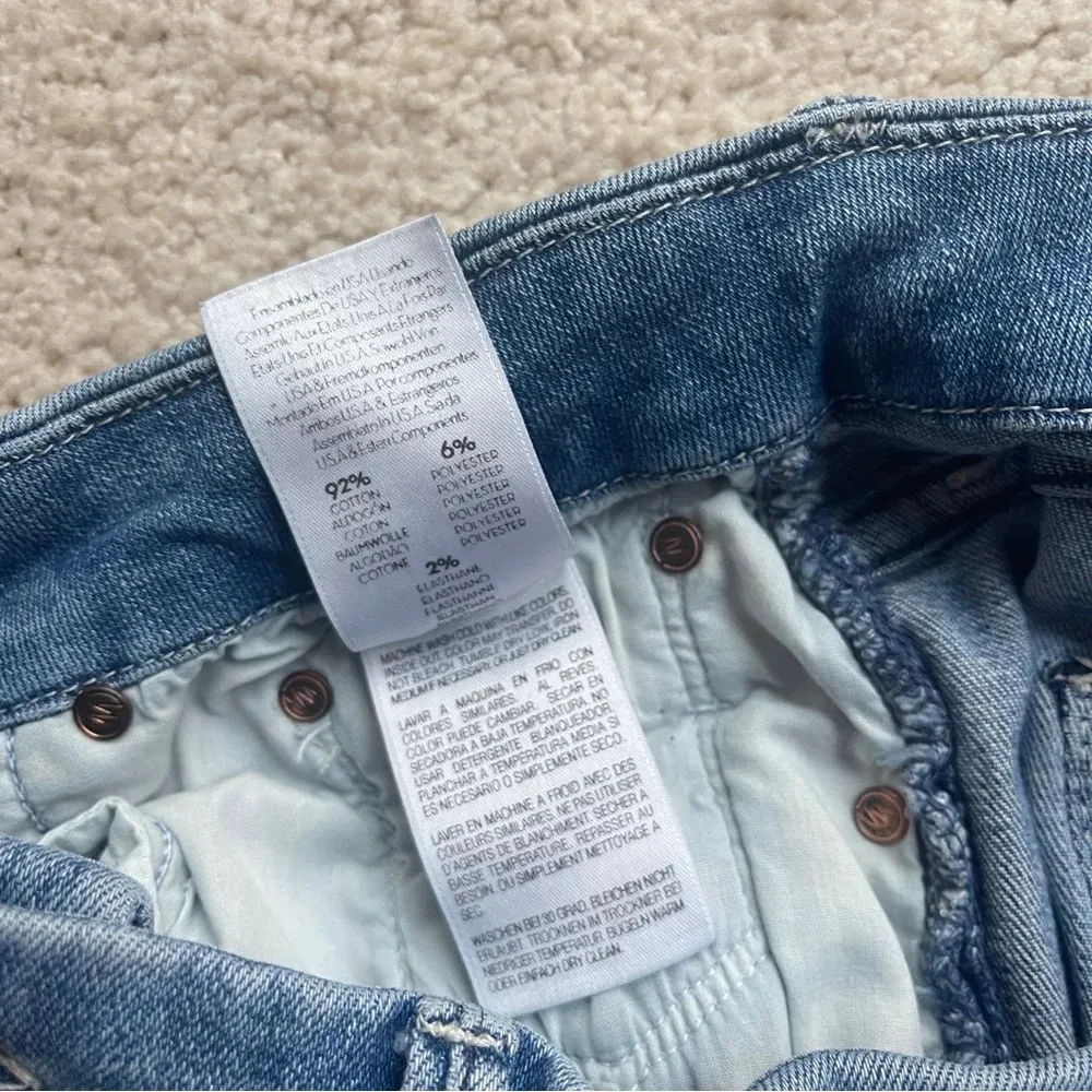 Mother Denim Looker Step Ankle Fray Jeans in Where There's Smoke Blue Size 30 - Image 7