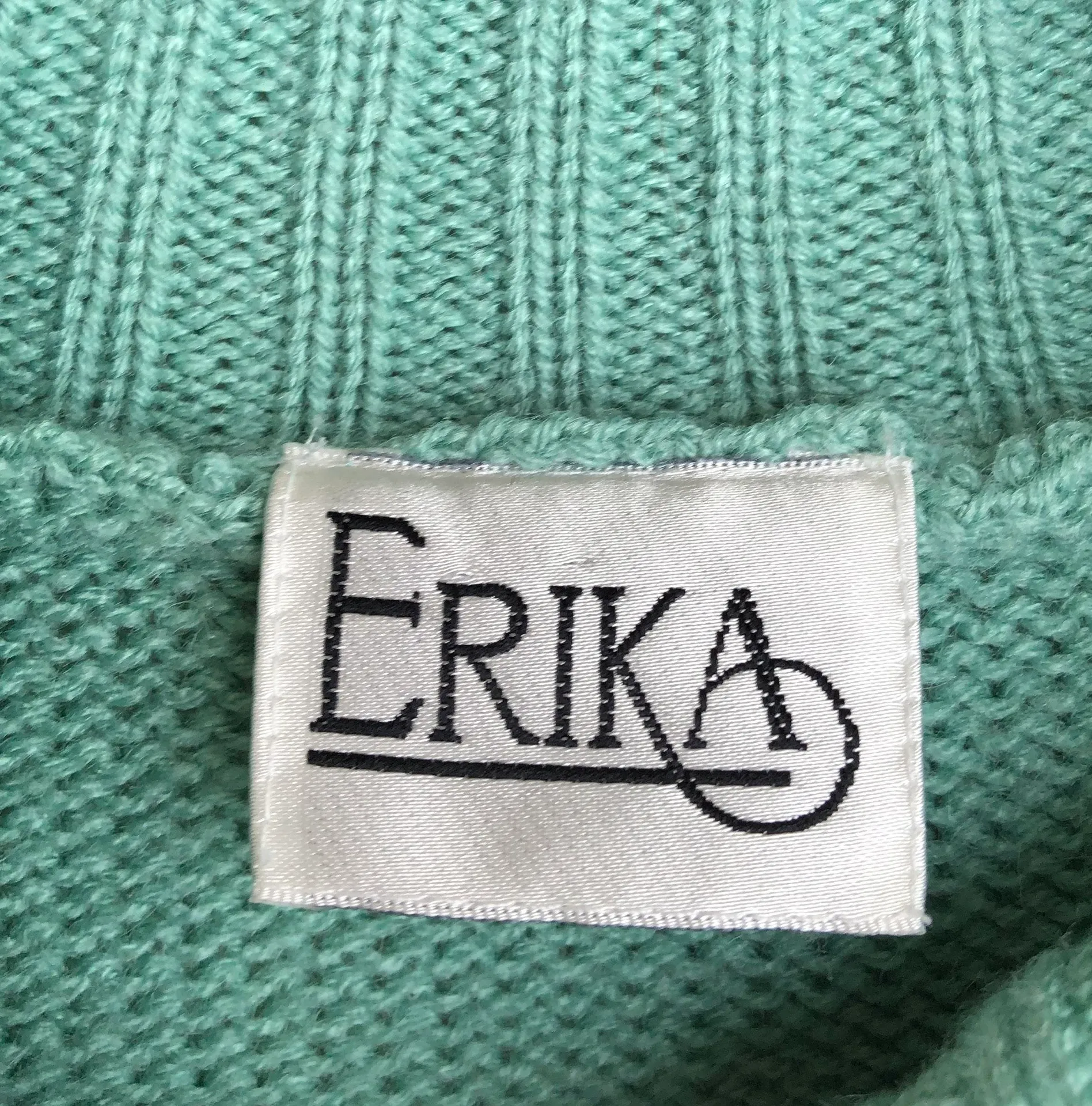 VINTAGE PASTEL TURQUOISE TURTLENECK KNIT SWEATER Blue Size M - Image 4