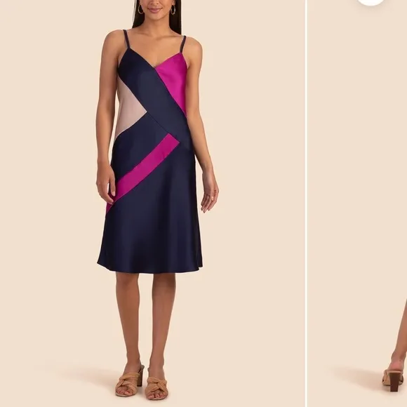 TRINA TURK NWT Navy Satin Miraculous Dress Slip Dress Size XXL‎ - Image 2