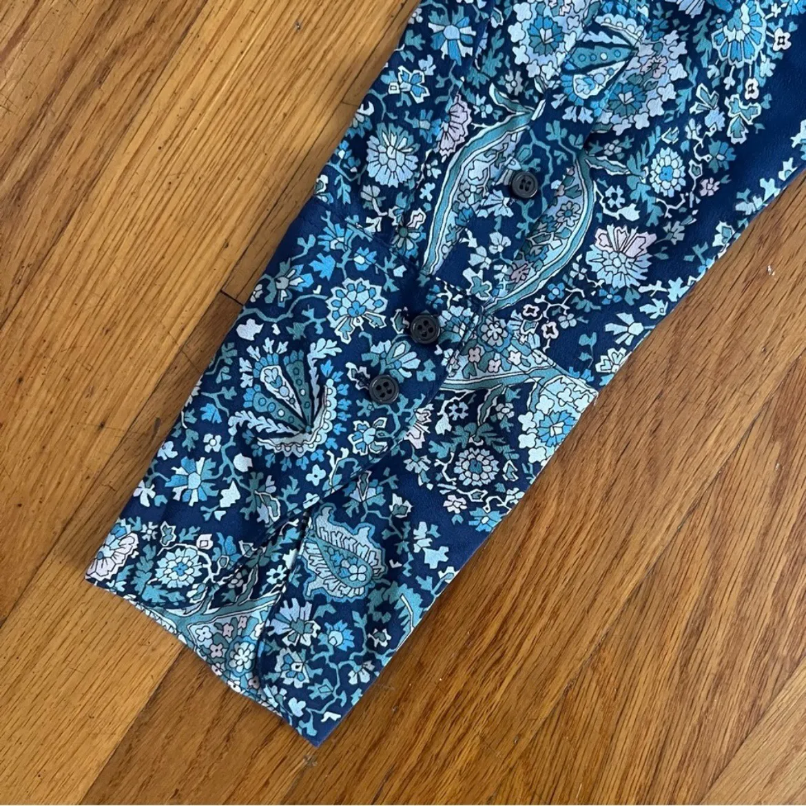 Tie-Front Paisley Silk Shirtdress - Image 8