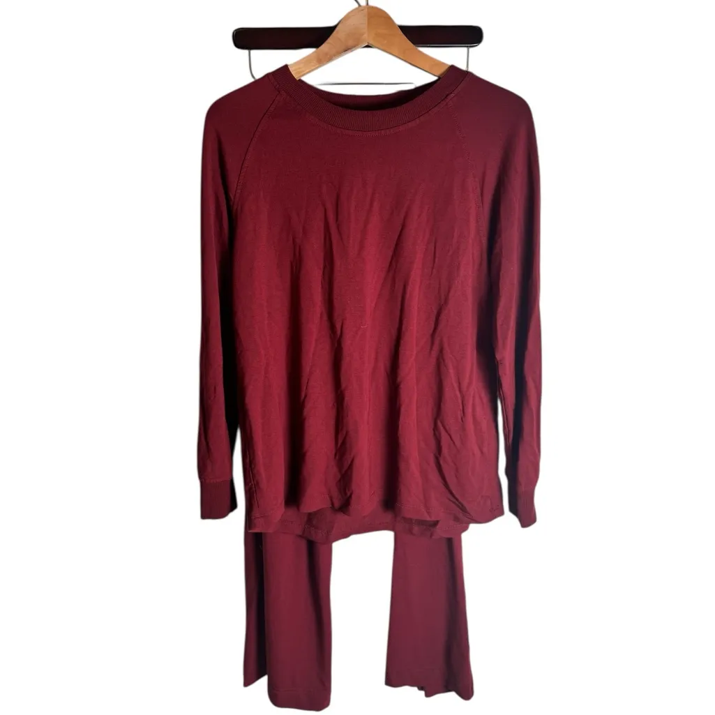 LAKE Relax Pants Set in Burgundy S Red - Image 2