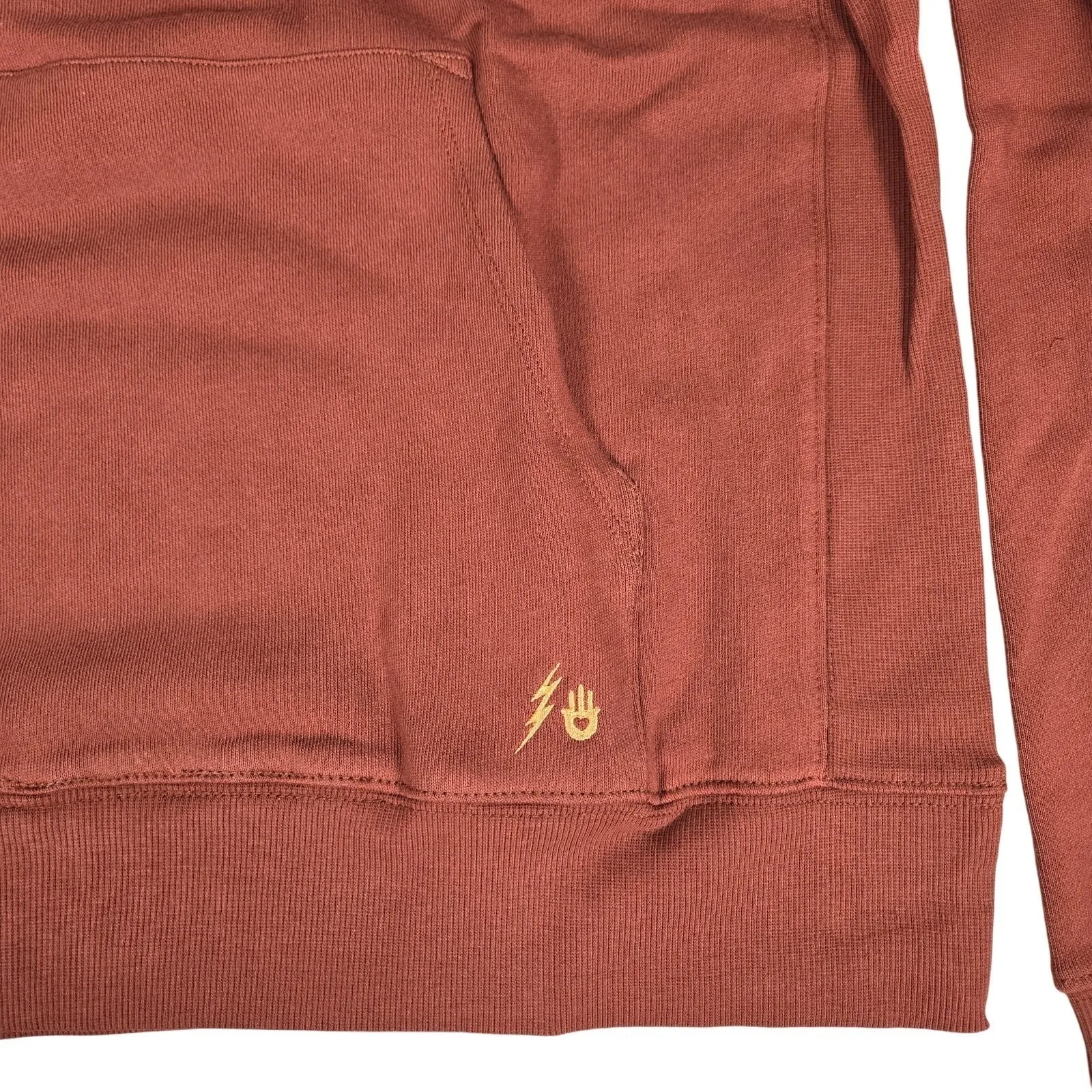 Spiritual Gangster Warrior Classic Hoodie Rust Orange Cotton Pullover Size L NWT - Image 5