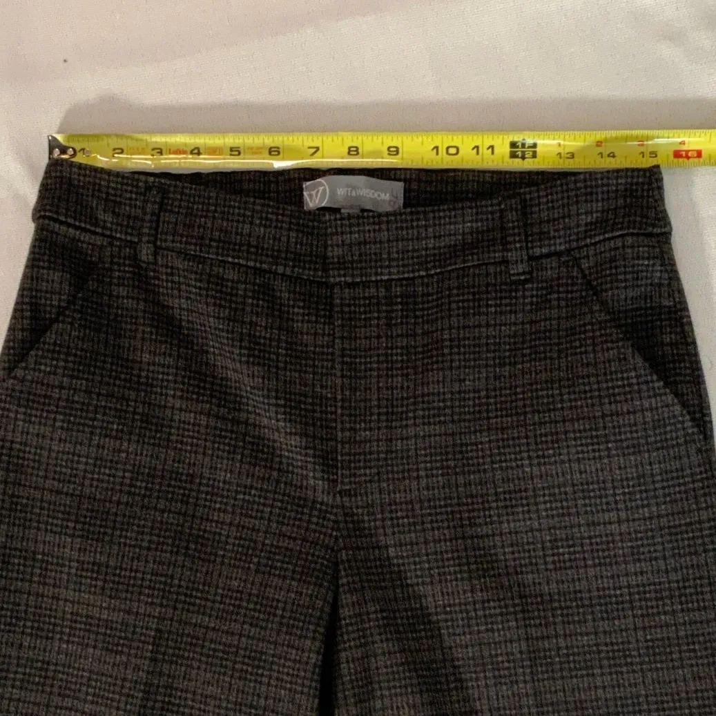Wit &‎ Wisdom Plaid Dress Pants size 6 Black - Image 4