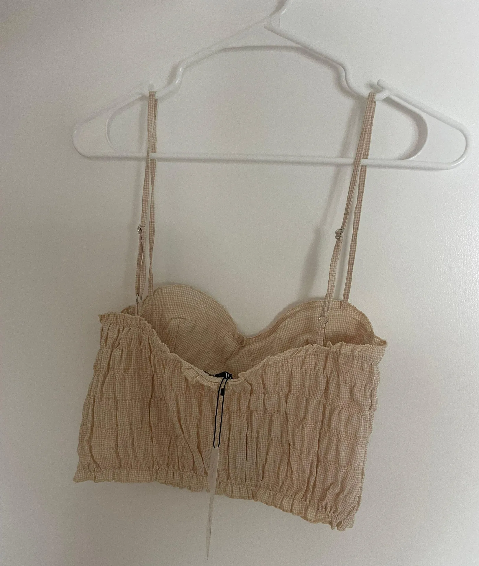 Smocked Check Print Top - Image 2